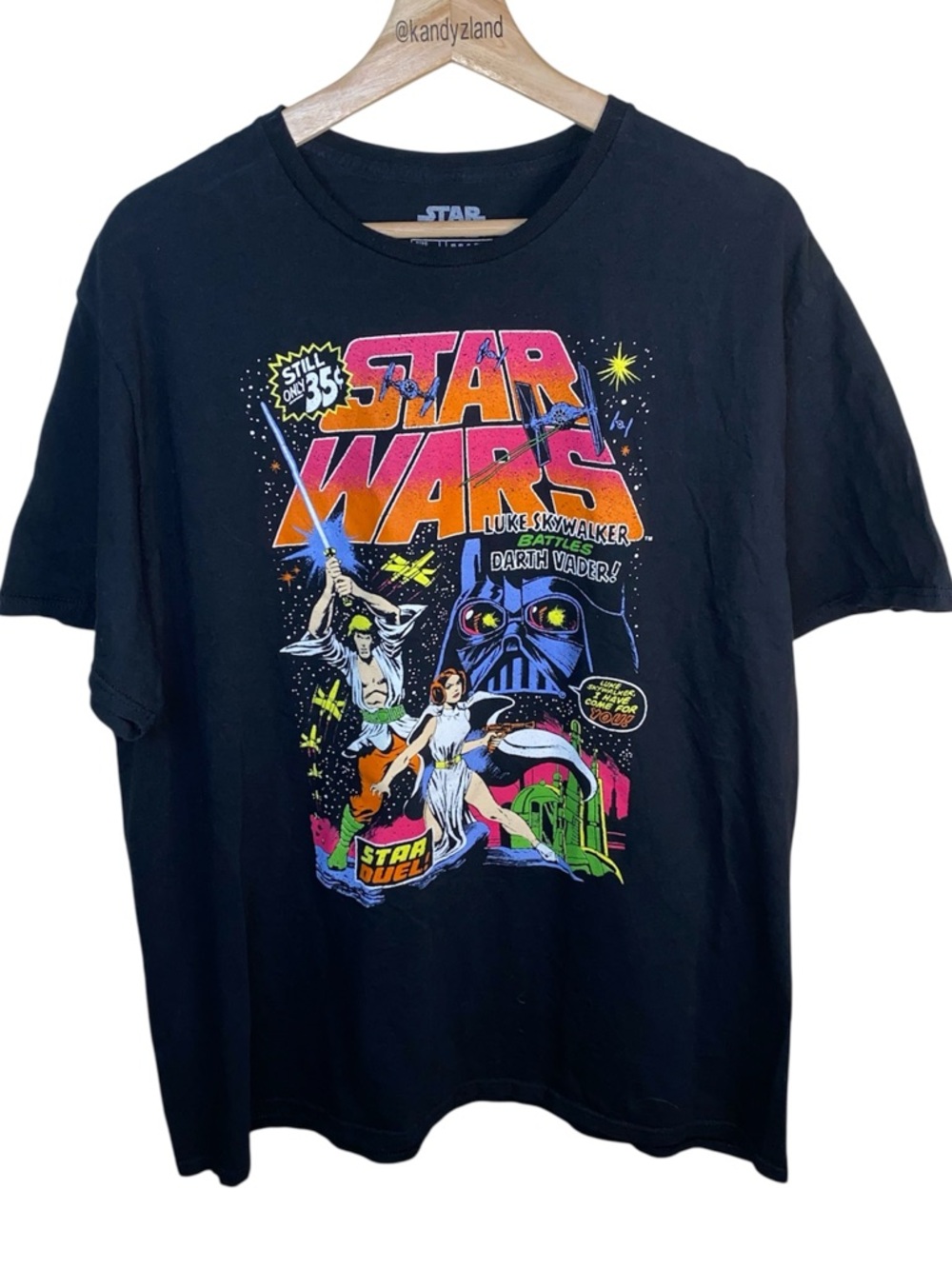 Mad Engine Star Wars "Star Duel" graphic t-shirt Luke Skywalker and Darth Vader.